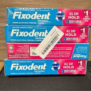 4 Pack Fixodent Complete Denture Adhesive Cream For Full and Partials